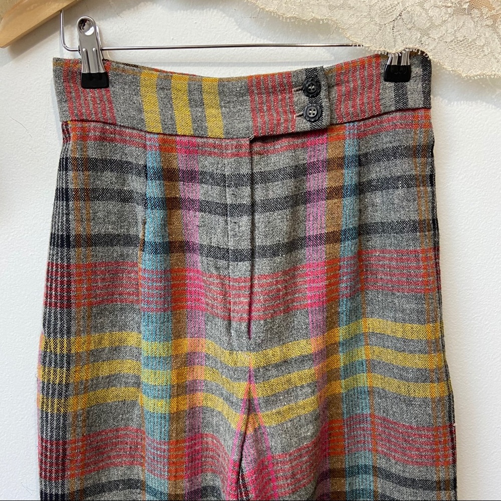 Peerless of Boston • Plaid Wide Leg Trousers - Picture 3 of 8